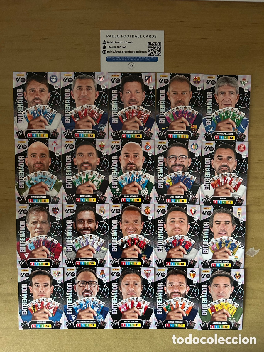 Cartes &agrave; collectionner de Football: 20 ENTRENADORES ADRENALYN XL 2025/26 PANINI