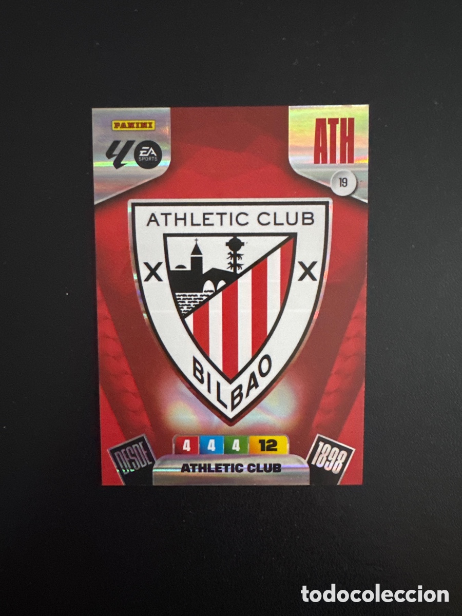 Cromos de F&uacute;tbol: ESCUDO ATHLETIC DE BILBAO NUMERO 19 ADRENALYN 2025 2026
