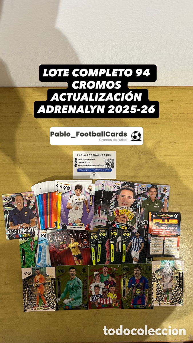 Fu&szlig;ball-Sticker: LOTE COMPLETO ACTUALIZACION 94 CROMOS ADRENALYN 2025-26 LIGA