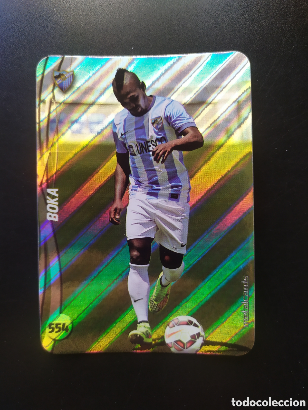 Cromos de f&uacute;tbol: Mundicromo fichas Liga 2014 2015 14 15 Boka top brillo rayas n&deg; 554 M&aacute;laga