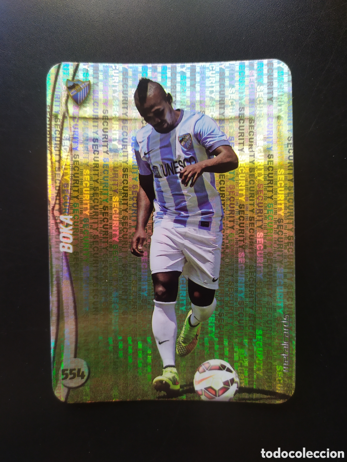 Cromos de f&uacute;tbol: Mundicromo fichas Liga 2014 2015 14 15 Boka top brillo security n&deg; 554 M&aacute;laga