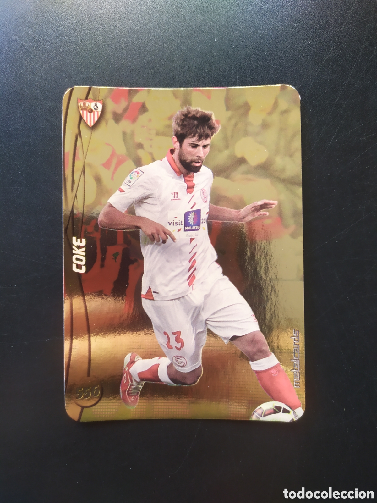 Cromos de f&uacute;tbol: Mundicromo fichas Liga 2014 2015 14 15 Coke top brillo liso dorado n&deg; 556 Sevilla