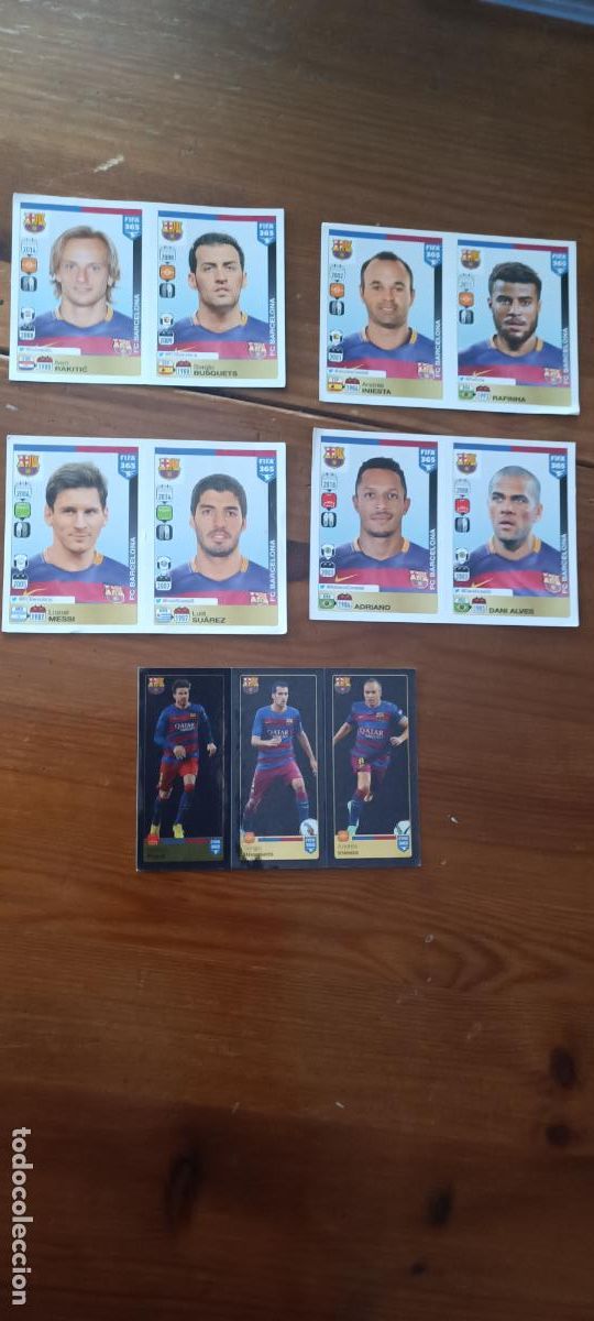 Cromos de Futebol: MESSI SUAREZ INIESTA F.C. BARCELONA CROMOS ALBUM FIFA 365 2015 2016 15 16 PANINI