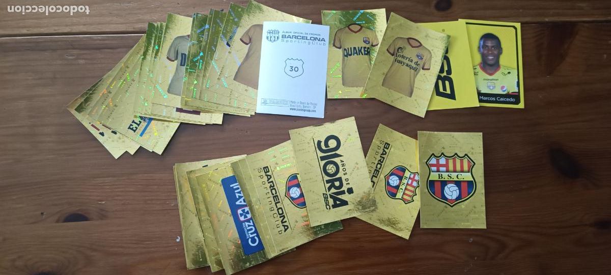 Fu&szlig;ball-Sticker: 30 CROMOS ALBUM OFICIAL BARCELONA SPORTING CLUB PANINI BRASIL