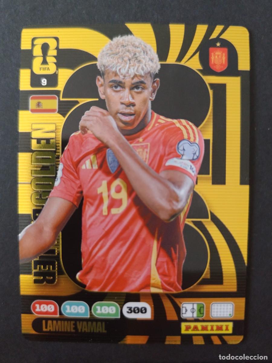 Fu&szlig;ball-Sticker: 9 LAMINE YAMAL ESPA&Ntilde;A SPAIN GOLDEN BALLER BAL&Oacute;N ORO ADRENALYN MUNDIAL FIFA WORLD CUP 2026 PANINI