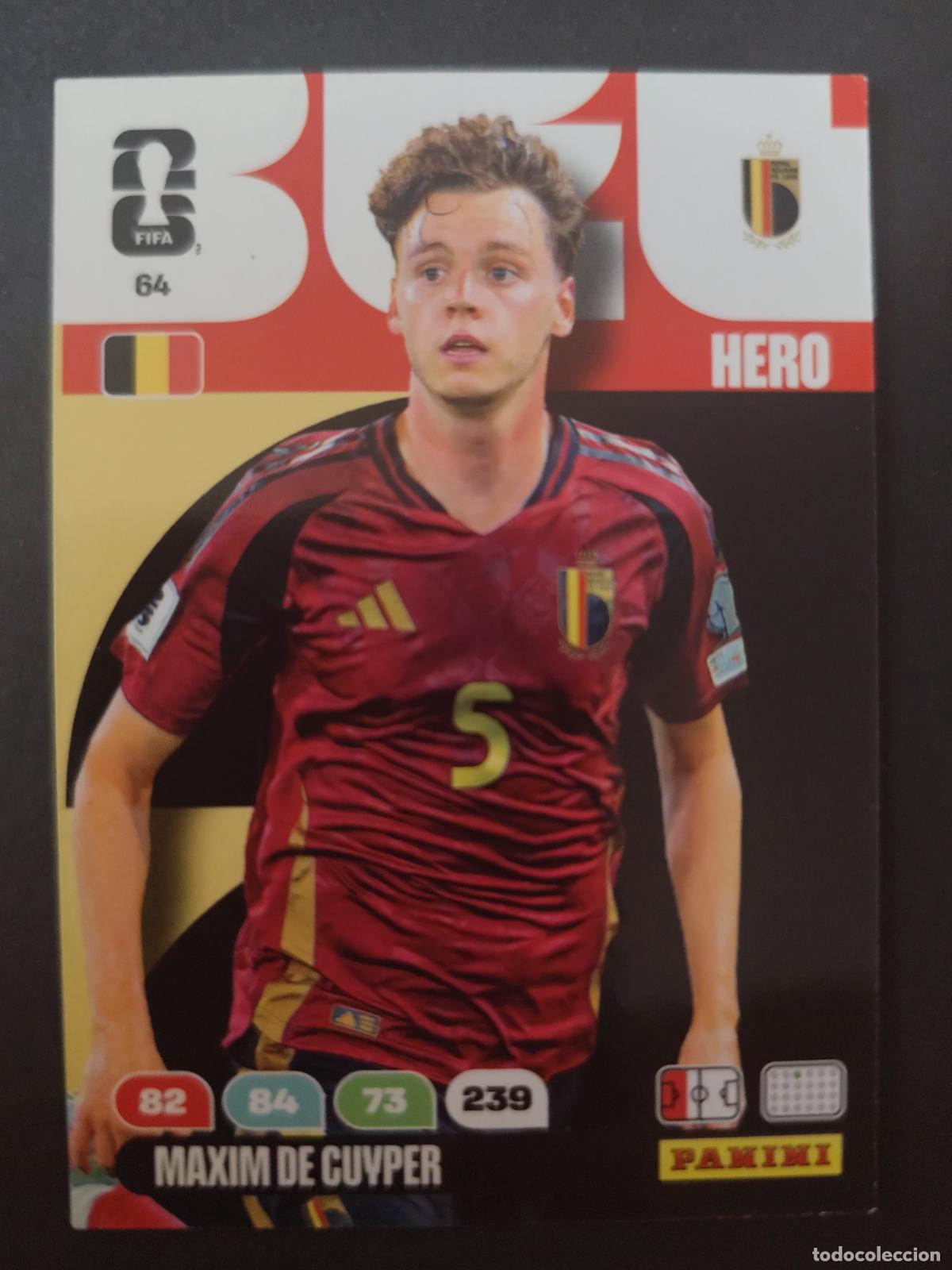 Fu&szlig;ball-Sticker: 64 MAXIM DE CUYPER B&Eacute;LGICA ADRENALYN MUNDIAL FIFA WORLD CUP 2026 PANINI