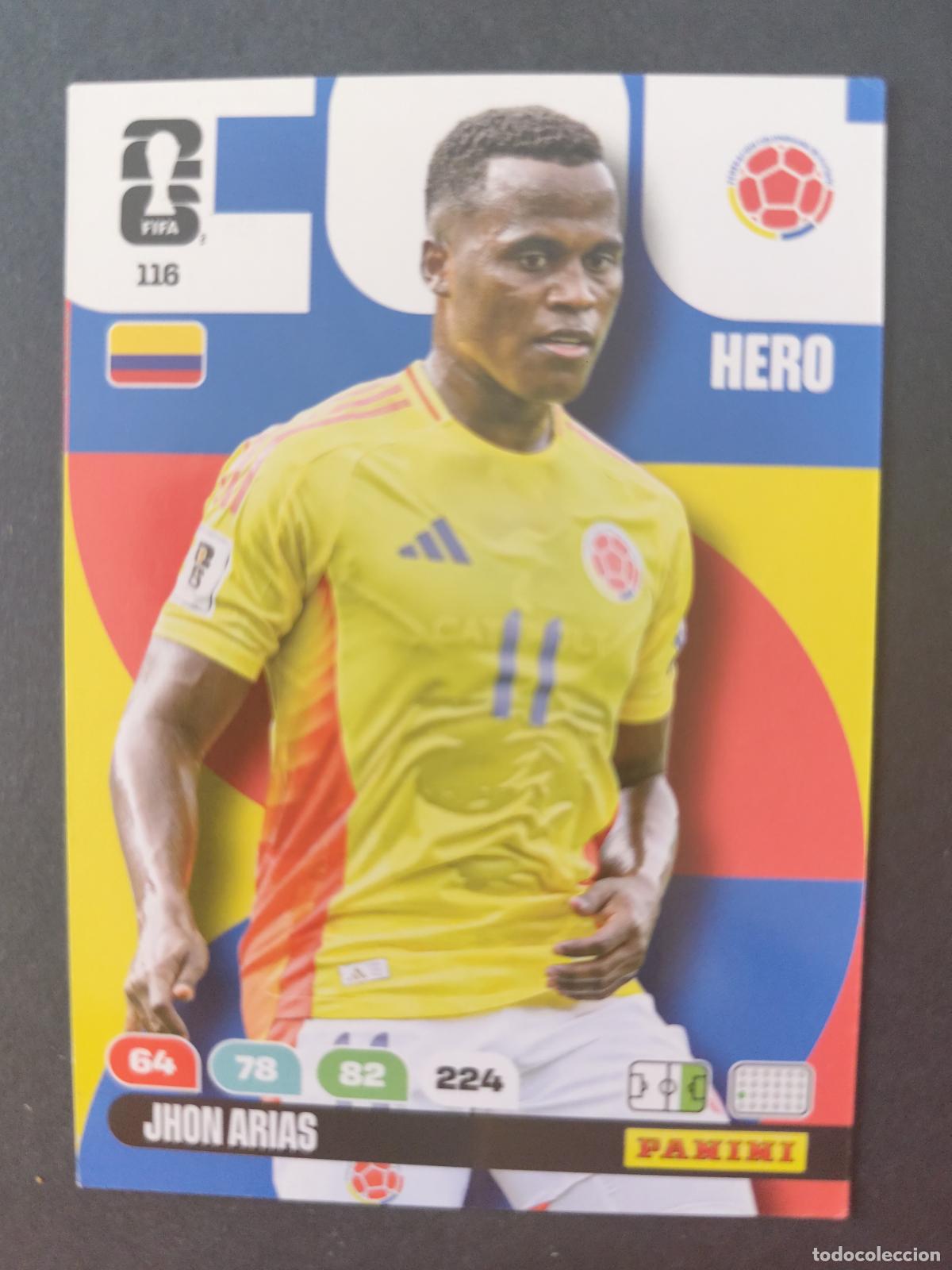 Cromos de F&uacute;tbol: 116 JHON ARIAS COLOMBIA ADRENALYN MUNDIAL FIFA WORLD CUP 2026 PANINI
