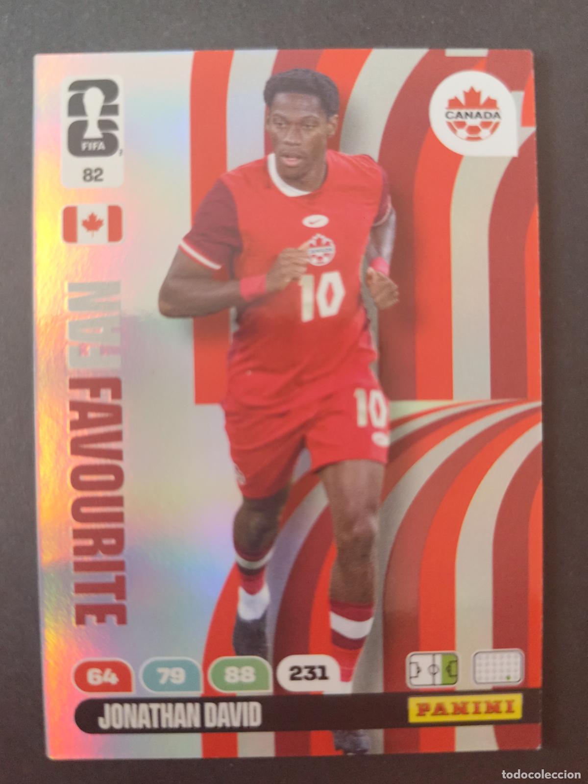 Fu&szlig;ball-Sticker: 82 JONATHAN DAVID FAN FAVOURITE CANAD&Aacute; ADRENALYN MUNDIAL FIFA WORLD CUP 2026 PANINI