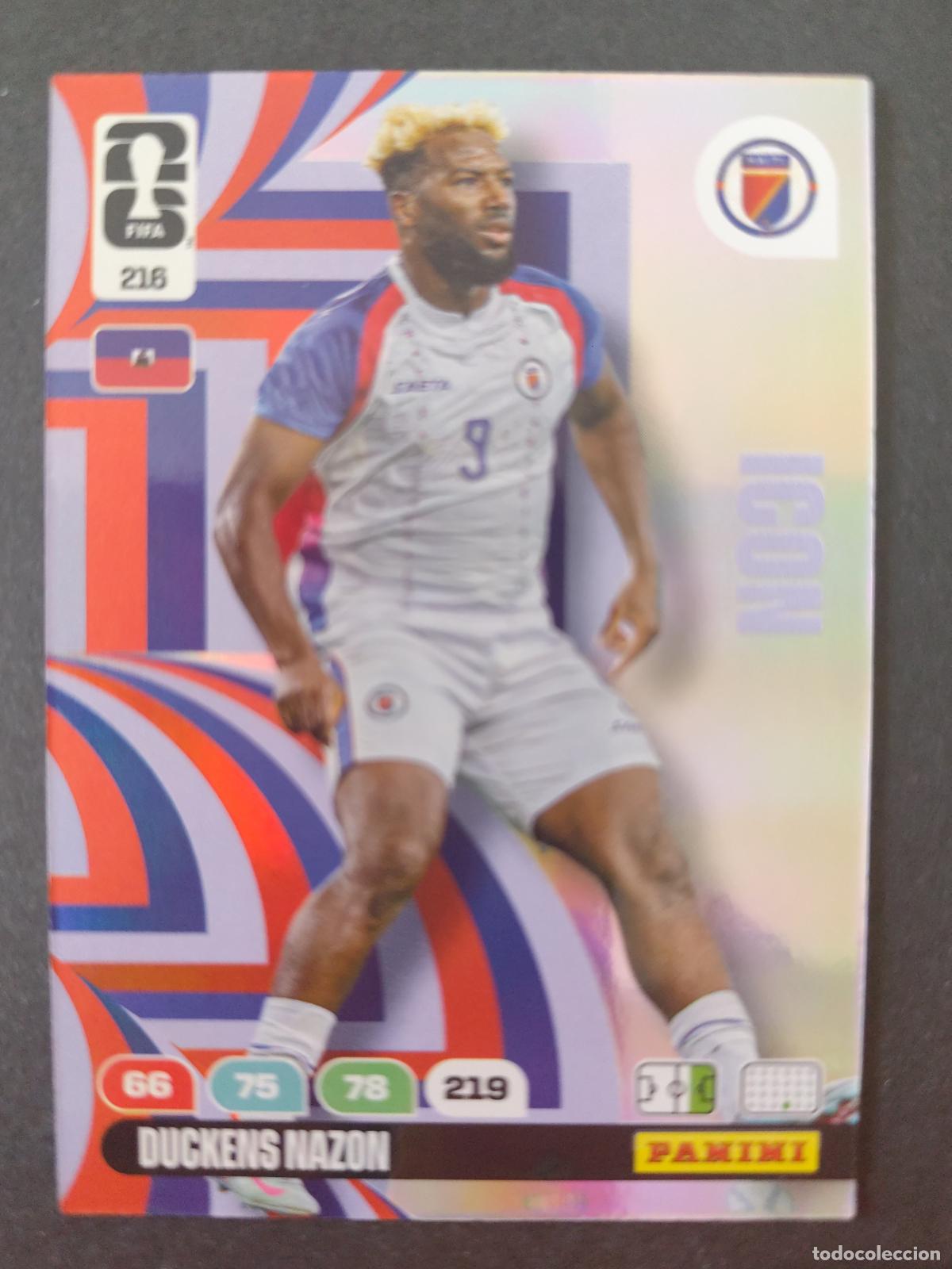 Football Stickers: 216 DUCKENS NAZON ICON HAIT&Iacute; ADRENALYN MUNDIAL FIFA WORLD CUP 2026 PANINI