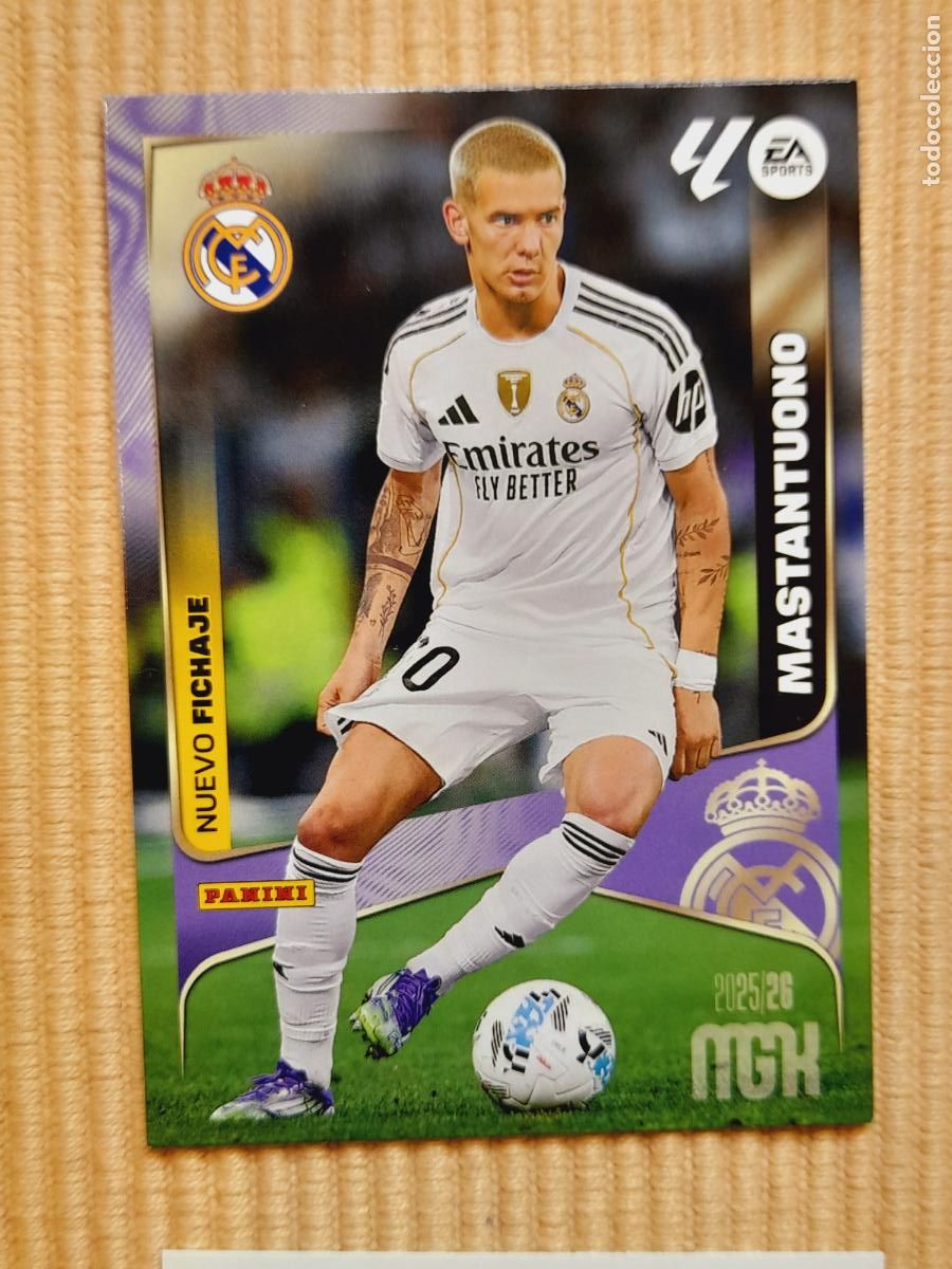 Cromos de F&uacute;tbol: CAR 476 MASTANTUONO (NUEVO FICHAJE) REAL MADRID LIGA 25-26 (2025 2026) MEGACRACKS MGK