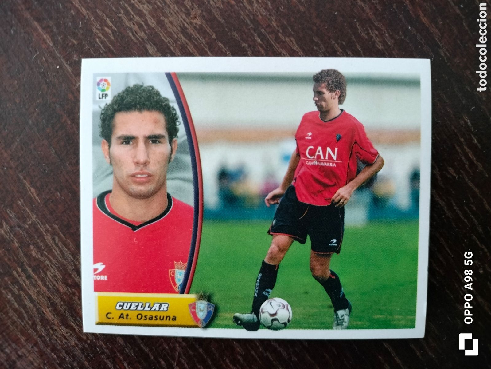Fu&szlig;ball-Sticker: Cromo coloca Cuellar Club Atl&eacute;tico Osasuna Ediciones Este liga temporada 2003 2004 03 04