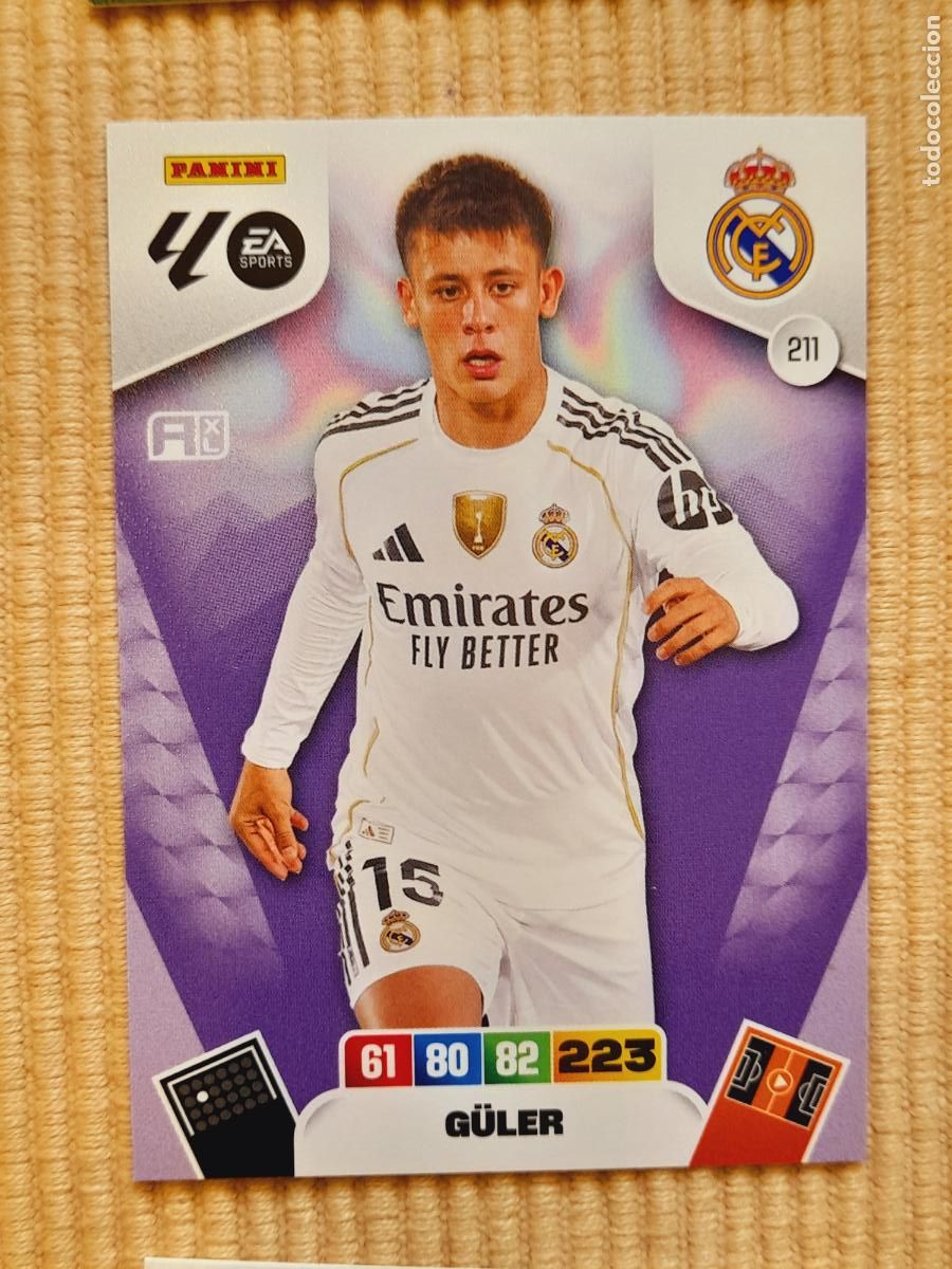 Fu&szlig;ball-Sticker: CAR 211 G&Uuml;LER (REAL MADRID) LIGA 25-26 (2025 2026) ADRENALYN XL