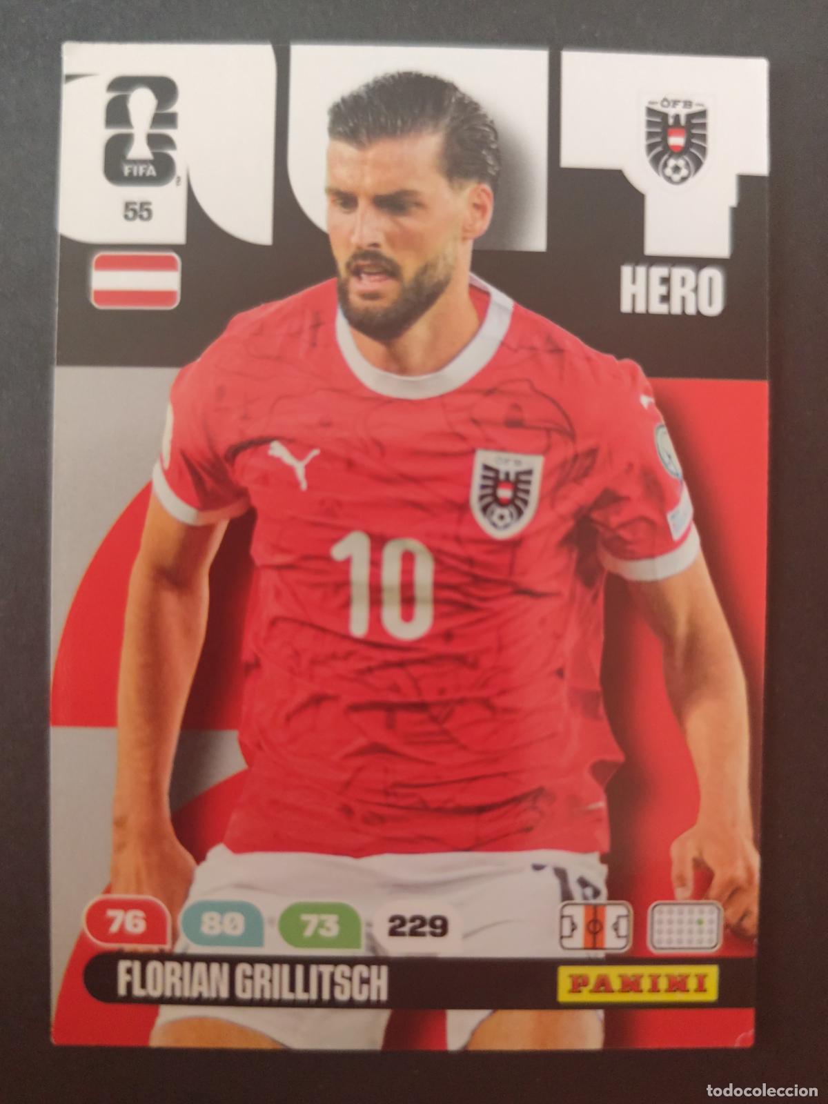 Cromos de Futebol: 55 FLORIAN GRILLITSCH AUSTRIA ADRENALYN MUNDIAL FIFA WORLD CUP 2026 PANINI