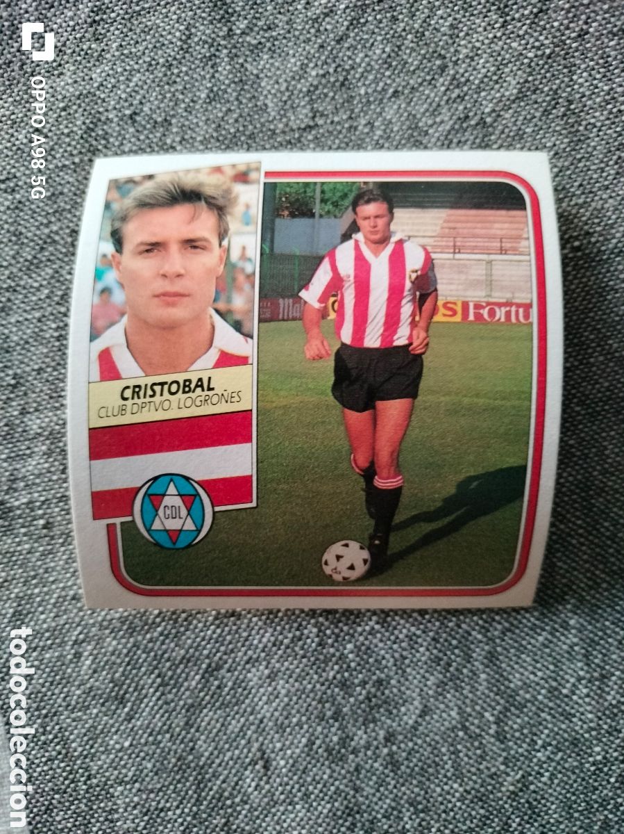 Cromos de F&uacute;tbol: Cromo fichaje 28 Crist&oacute;bal Logro&ntilde;&eacute;s Ediciones Este liga temporada 89 90 1989 1990