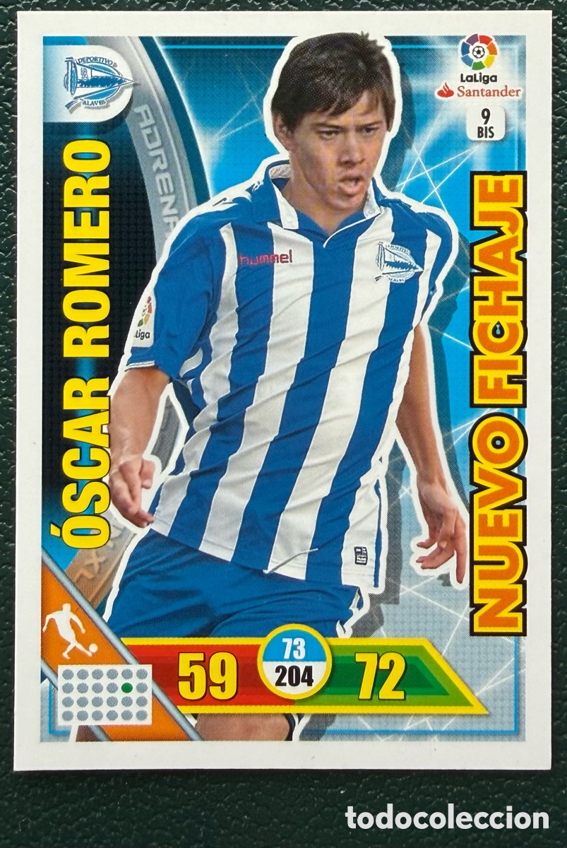 Cartes &agrave; collectionner de Football: 9 BIS OSCAR ROMERO DEPORTIVO ALAVES NUEVO FICHAJE FICHAS ALBUM ADRENALYN XL 2016 2017 16 17