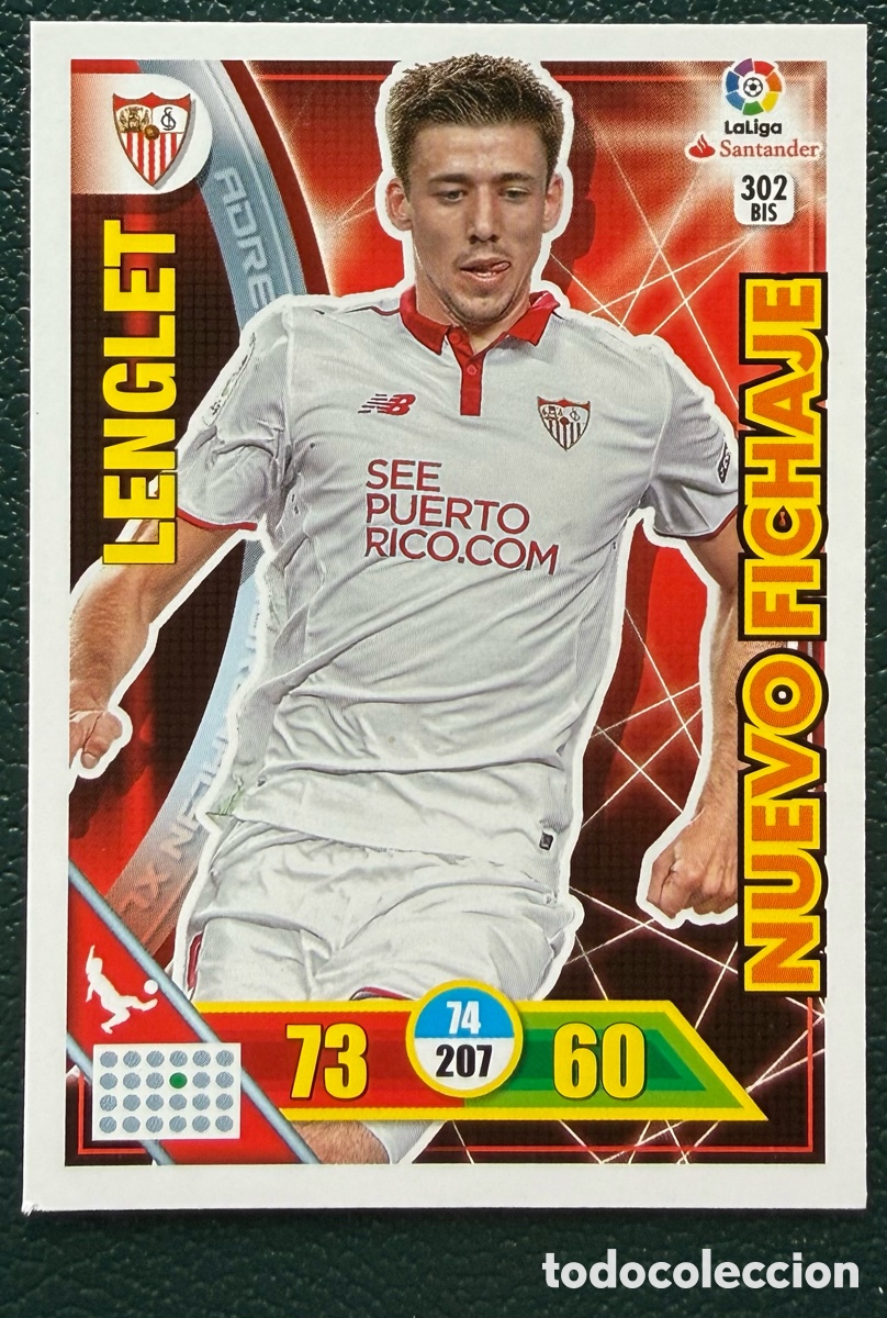 Cromos de Futebol: 302 BIS LENGLET SEVILLA FC NUEVO FICHAJE FICHAS ALBUM ADRENALYN XL 2016 2017 16 17