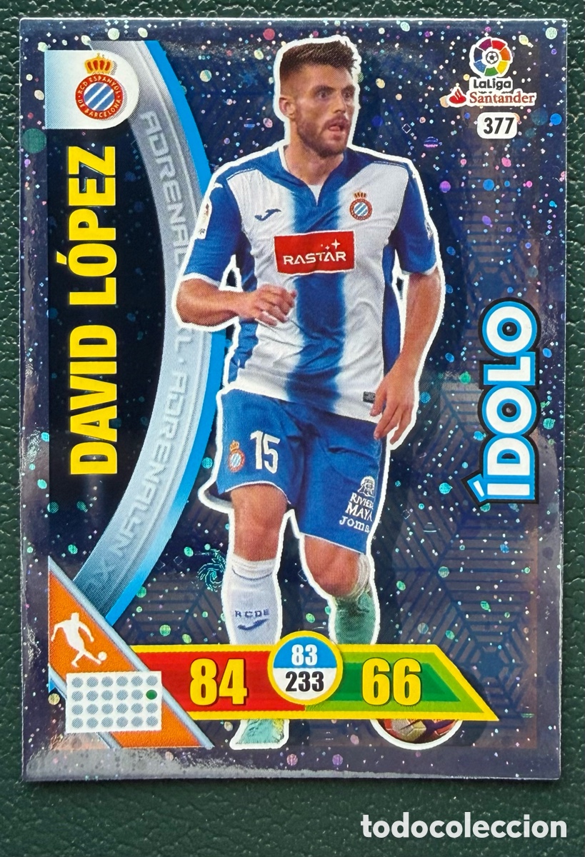 Football Stickers: 377 DAVID LOPEZ RC ESPANYOL IDOLO FICHAS ALBUM ADRENALYN XL 2016 2017 16 17