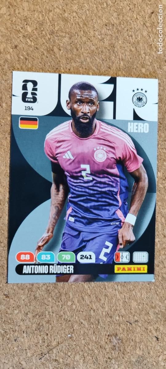 Cromos de F&uacute;tbol: ADRENALYN XL FIFA WORLD CUP 2026 CARD RUDIGER ALEMANIA # 194 PANINI