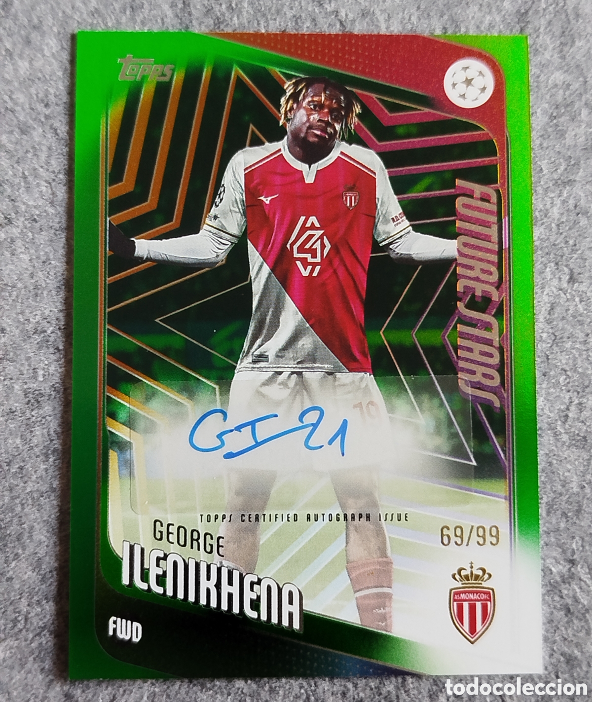 Cromos de Futebol: AUTOGRAPH NUMERADA FUTURE STARS 2026 TOPPS UEFA CLUB FLAGSHIP CARD CROMO ILENIKHENA MONACO