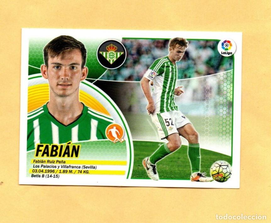 Fu&szlig;ball-Sticker: EDICIONES ESTE 2016-2017 FABIAN 13 B ROOKIE LOGO ANTIGUO REAL BETIS 16/17 NUEVO SOBRE