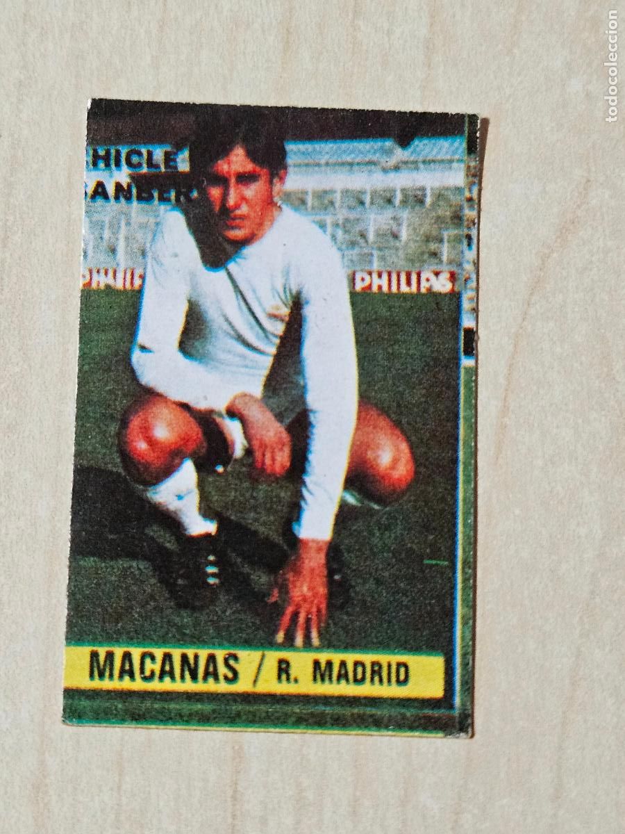 Cromos de F&uacute;tbol: CROMO MACANAS - CHICLE SANBER LIGA 1974 1975 74 75 - REAL MADRID - DESPEGADO