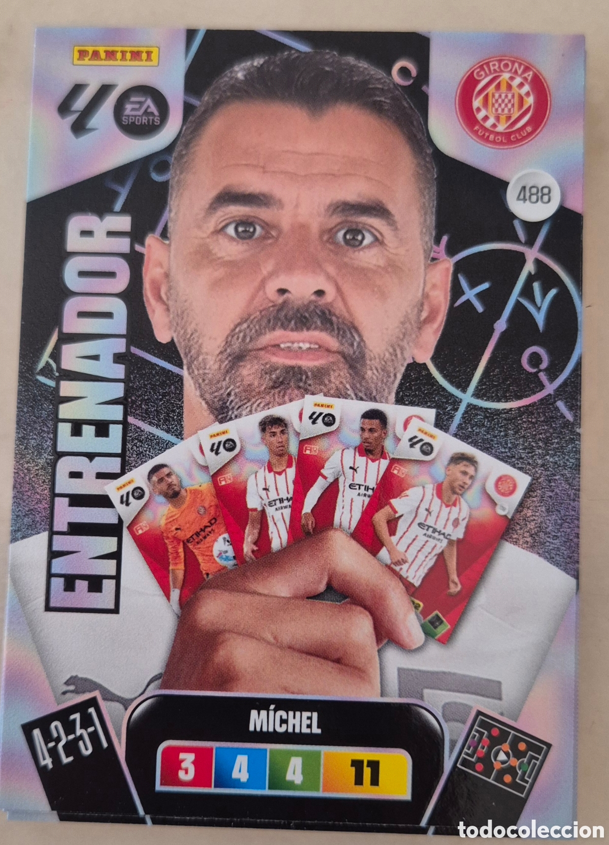 Cromos de Futebol: 488 Michel girona entrenador adrenalyn 2026