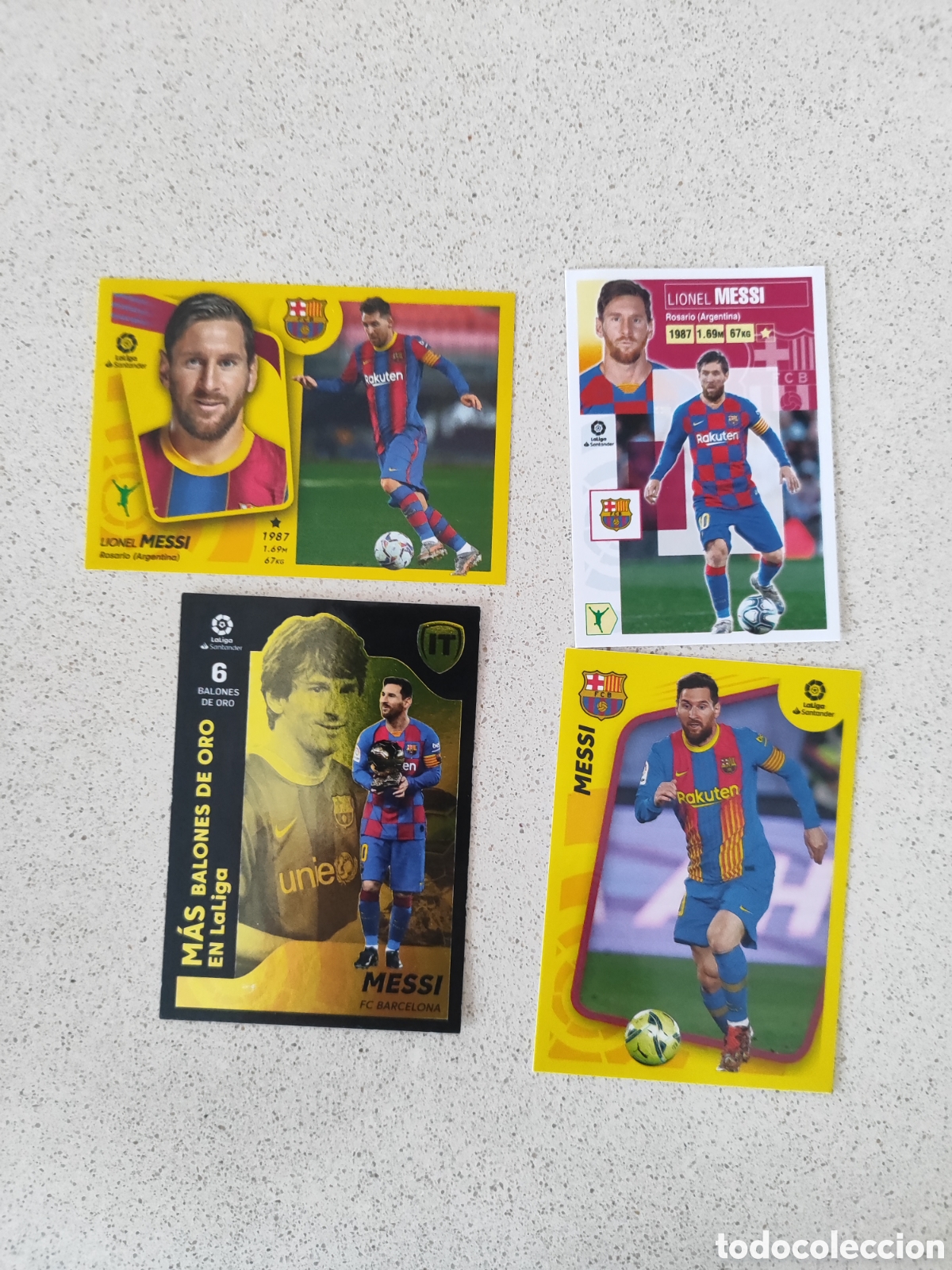 Football Stickers: LOTE 4 CROMOS MESSI FC BARCELONA