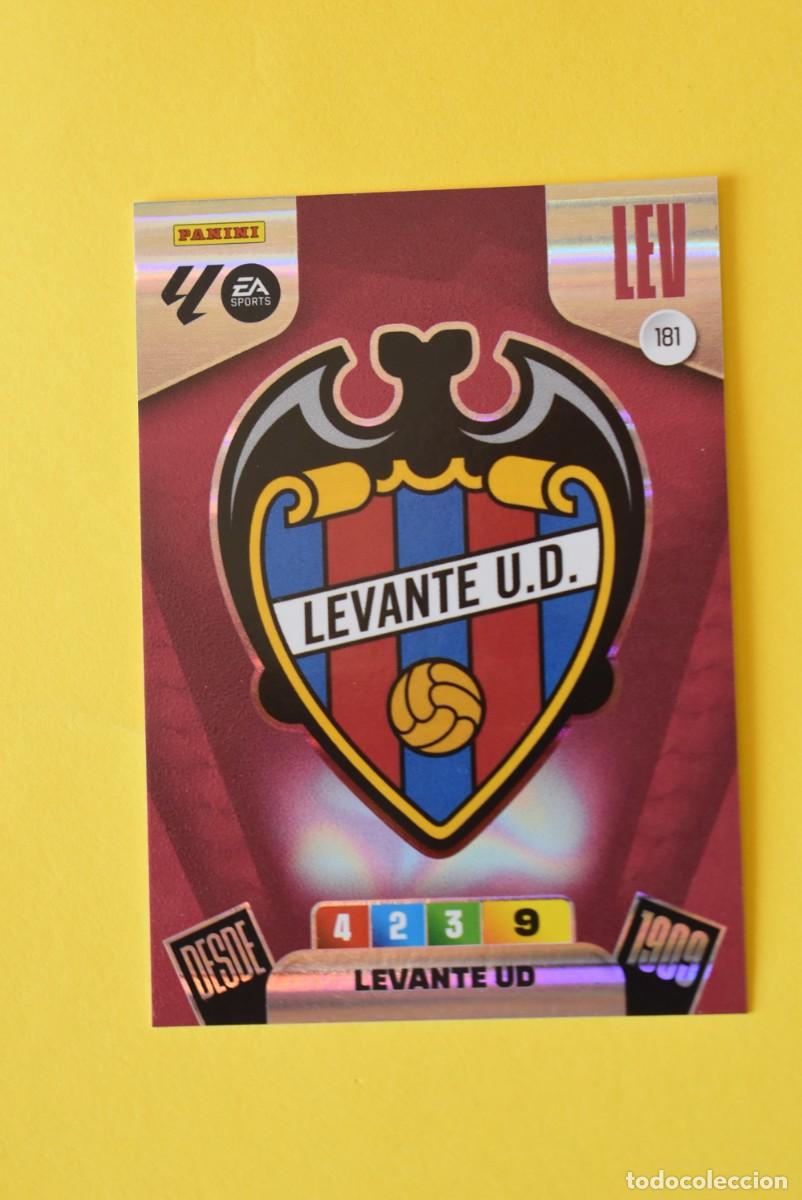 Cartes &agrave; collectionner de Football: Cromo Adrenalyn XL. 2025 2026. 25 26. Escudo. Levante. N &ordm; 181. C&oacute;digo sin activar. Panini