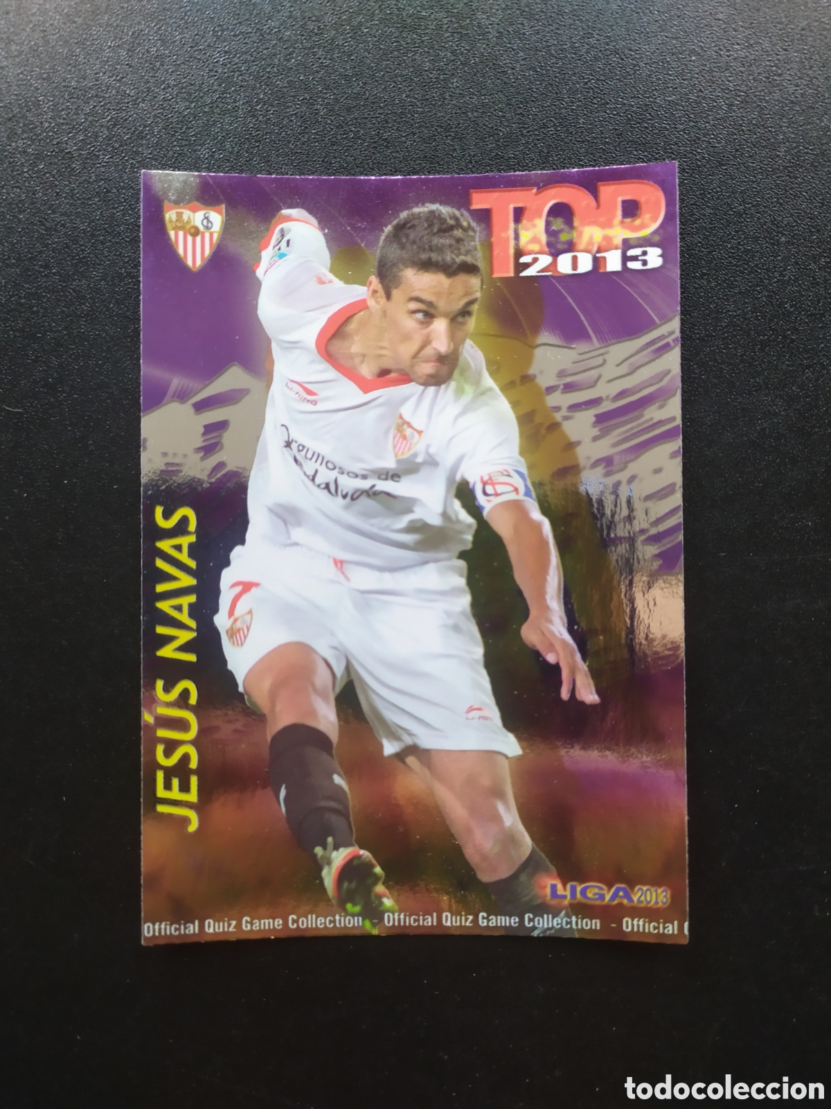 Cromos de F&uacute;tbol: Mundicromo fichas Liga 2012 2013 12 13 Jes&uacute;s Navas top brillo morado n&deg; 599 Sevilla