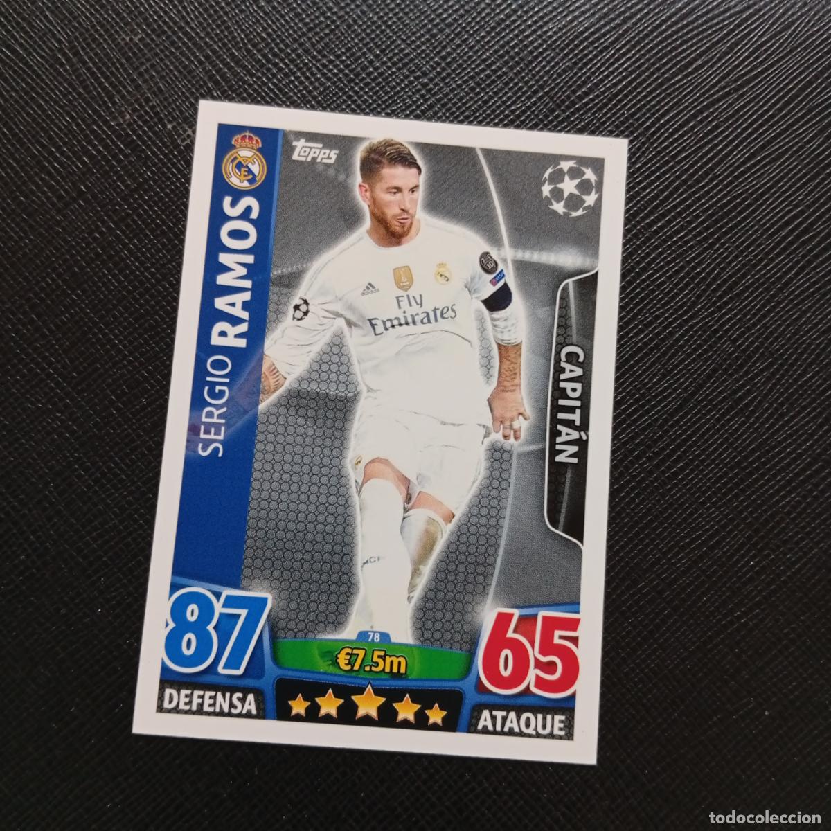 Fu&szlig;ball-Sticker: 78 SERGIO RAMOS REAL MADRID TOPPS MATCH ATTAX 2015 2016 CROMO 15 16 FUTBOL - A17 PG325