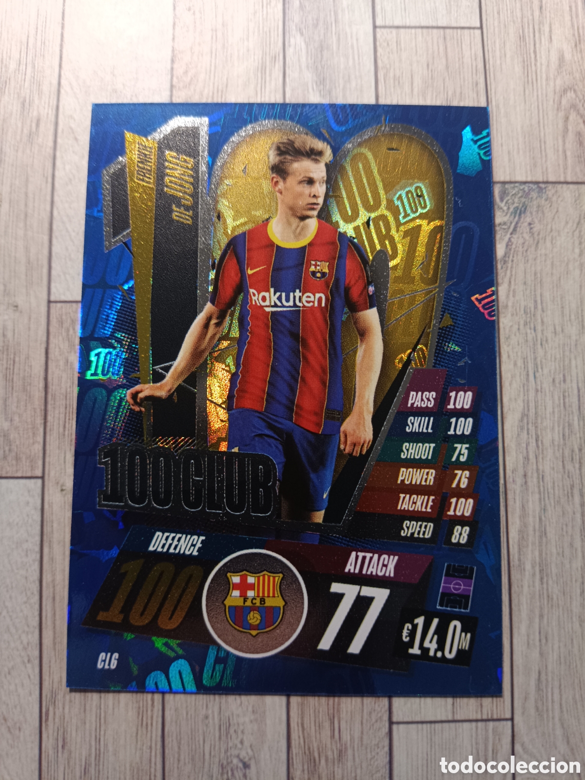 Cromos de F&uacute;tbol: CL6 FRENKIE DE JONG 100 CLUB BARCELONA MATCH ATTAX CHAMPIONS LEAGUE 2020 2021 TOPPS 20 21