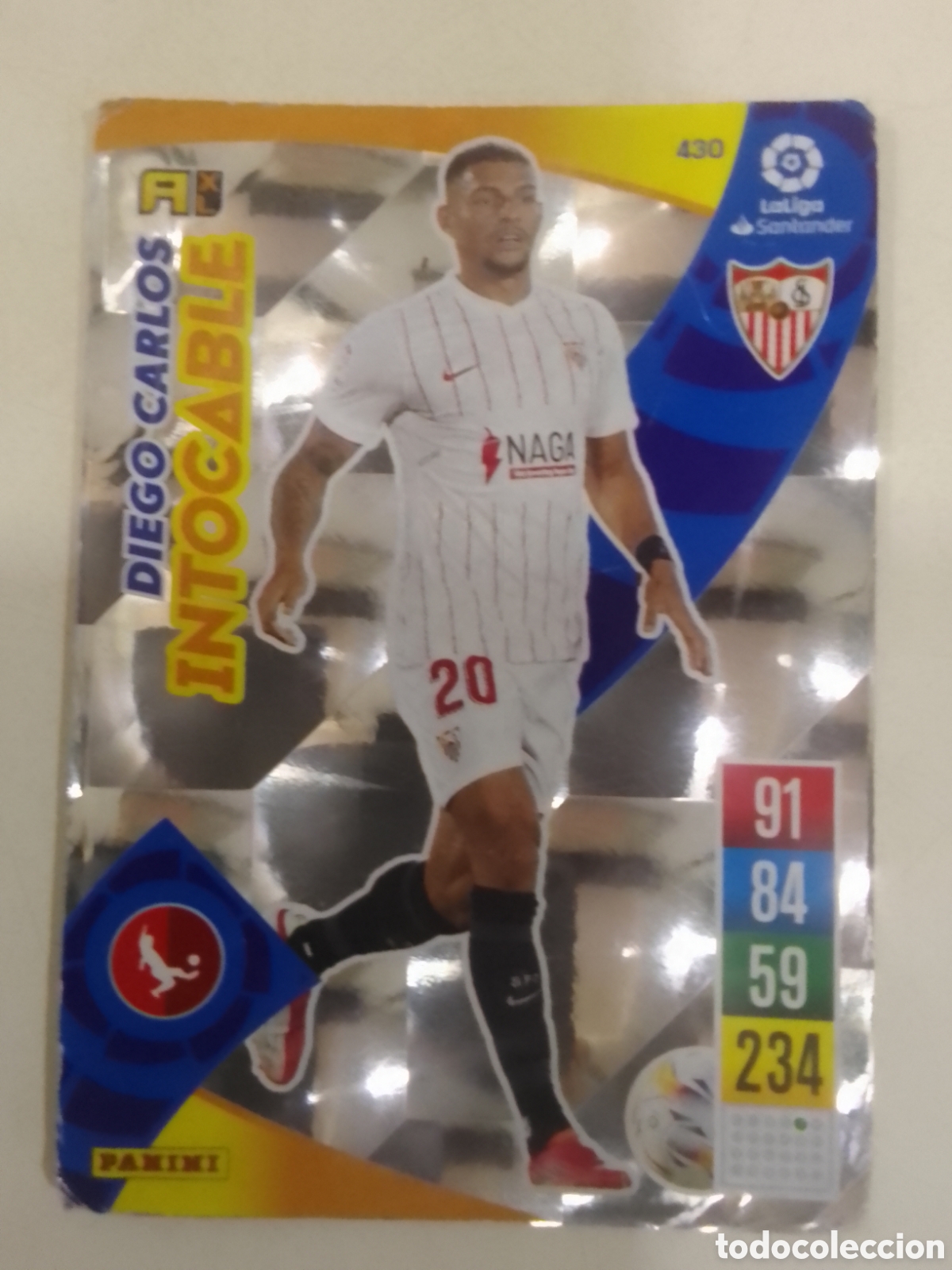 Football Stickers: Adrenalyn XL 2021-22 n&deg; 430 Diego Carlos &bull; Sevilla. INTOCABLE.