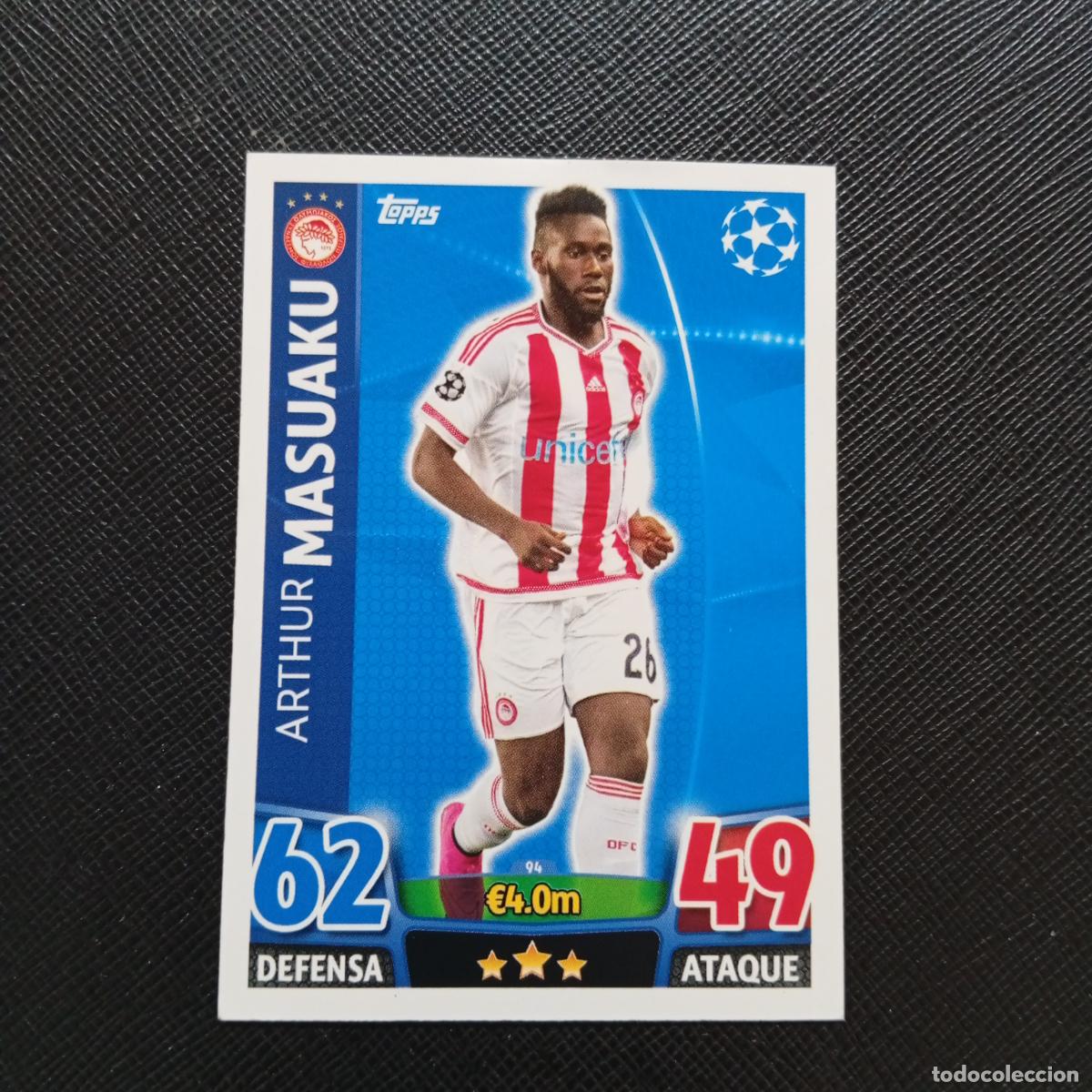Football Stickers: 94 MASUAKU OLYMPIACOS TOPPS MATCH ATTAX 2015 2016 CROMO 15 16 FUTBOL - A17 PG352