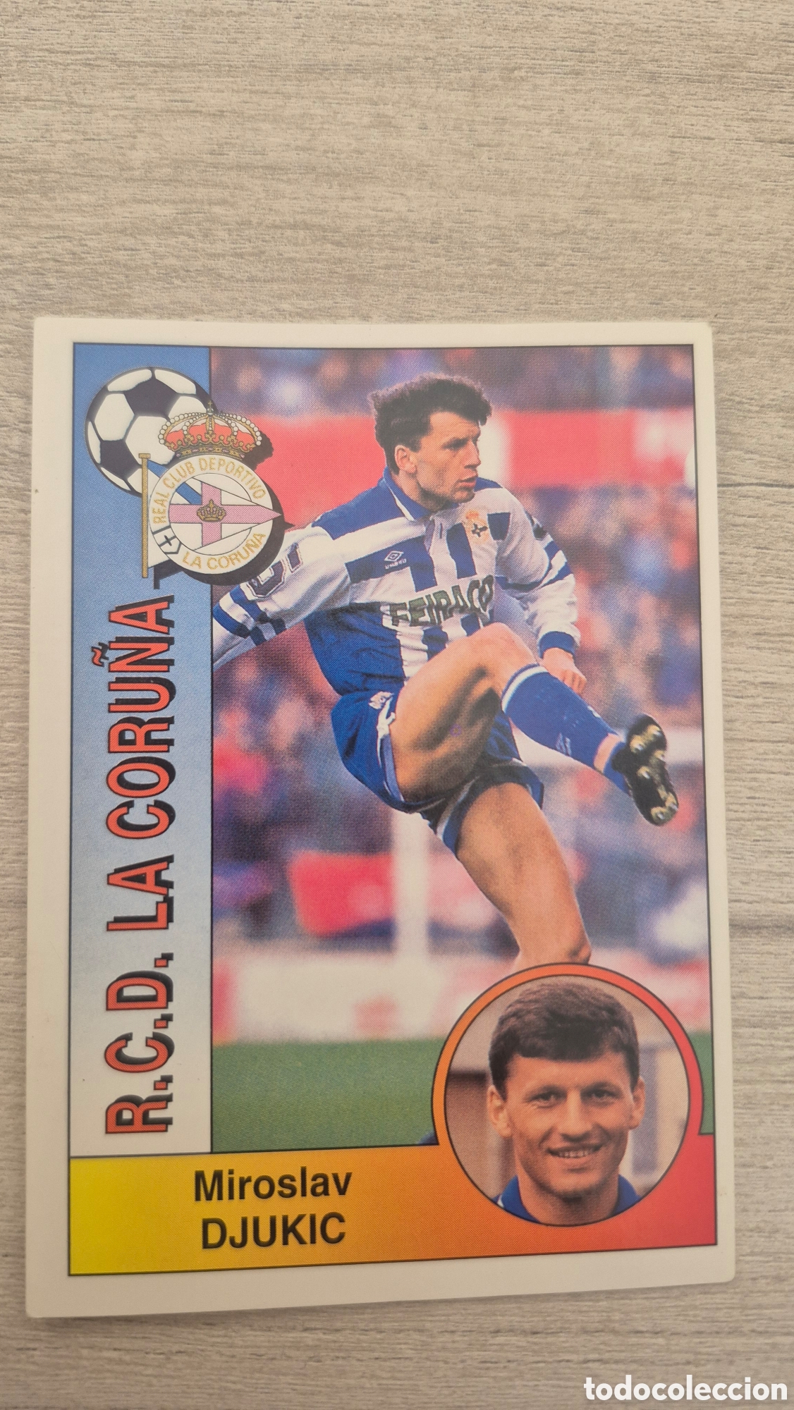 Football Stickers: N&deg;150 Deportivo de la Coru&ntilde;a Djukic Liga 94/95 Panini