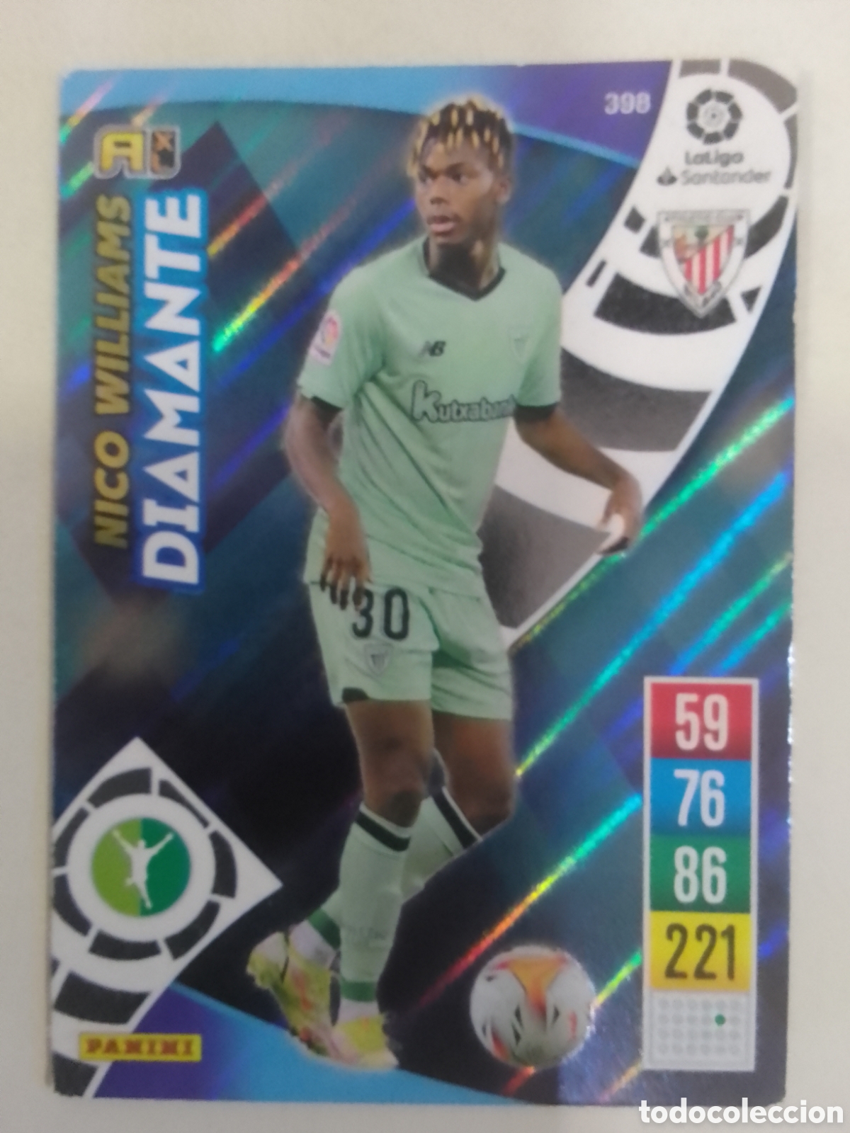 Cromos de F&uacute;tbol: Adrenalyn XL 2021-22 n&deg; 398 Nico Williams &bull; Athletic Club. DIAMANTE.