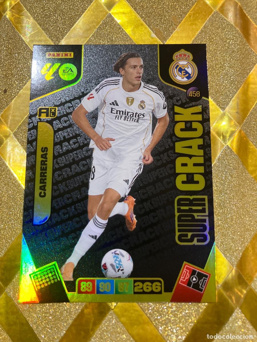 Football Stickers: CROMO DE FUTBOL NUMERO 458 CARRERAS REAL MADRID SUPER CRACK ADRENALYN XL 2025 2026 PANINI !