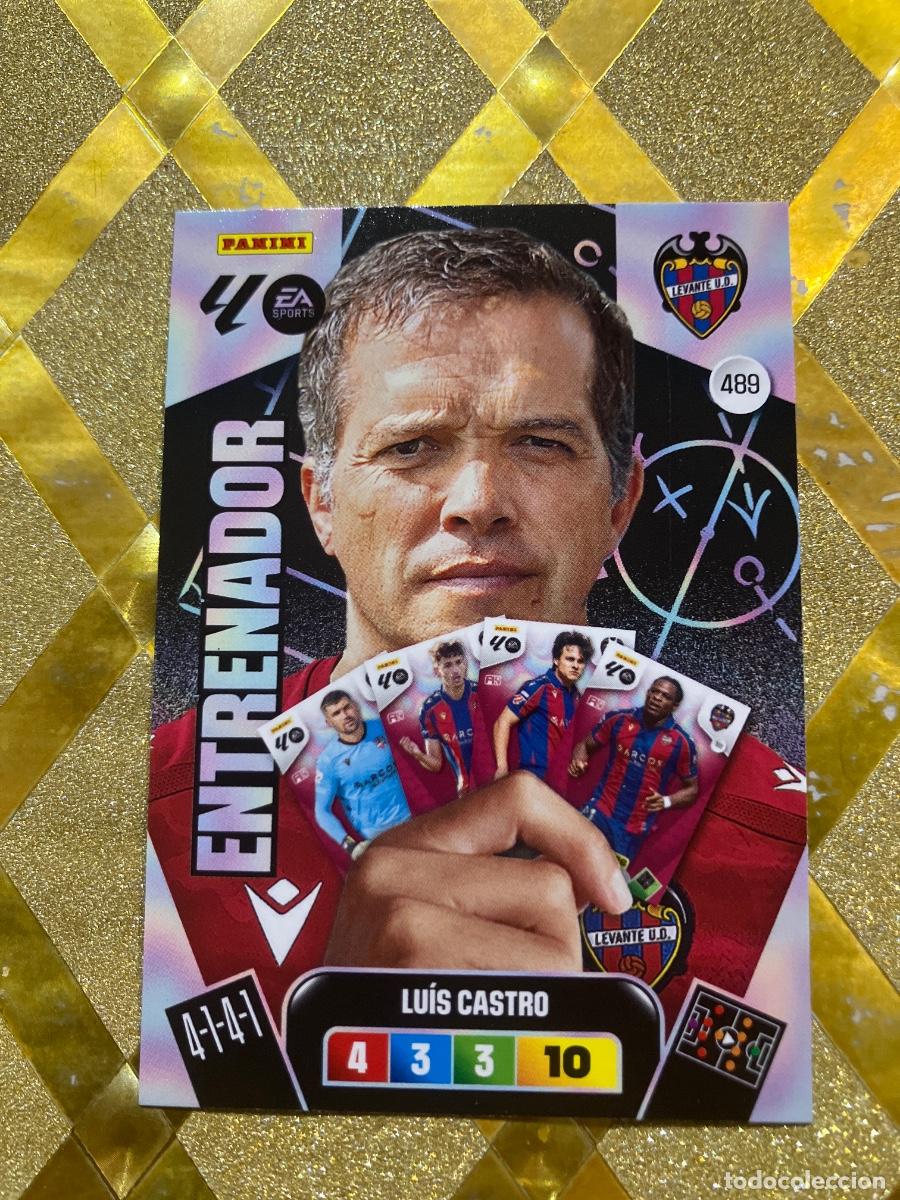 Cromos de F&uacute;tbol: CROMO DE FUTBOL NUMERO 489 LUIS CASTRO LEVANTE PLUS ENTRENADOR ADRENALYN XL 2025 2026 PANINI !