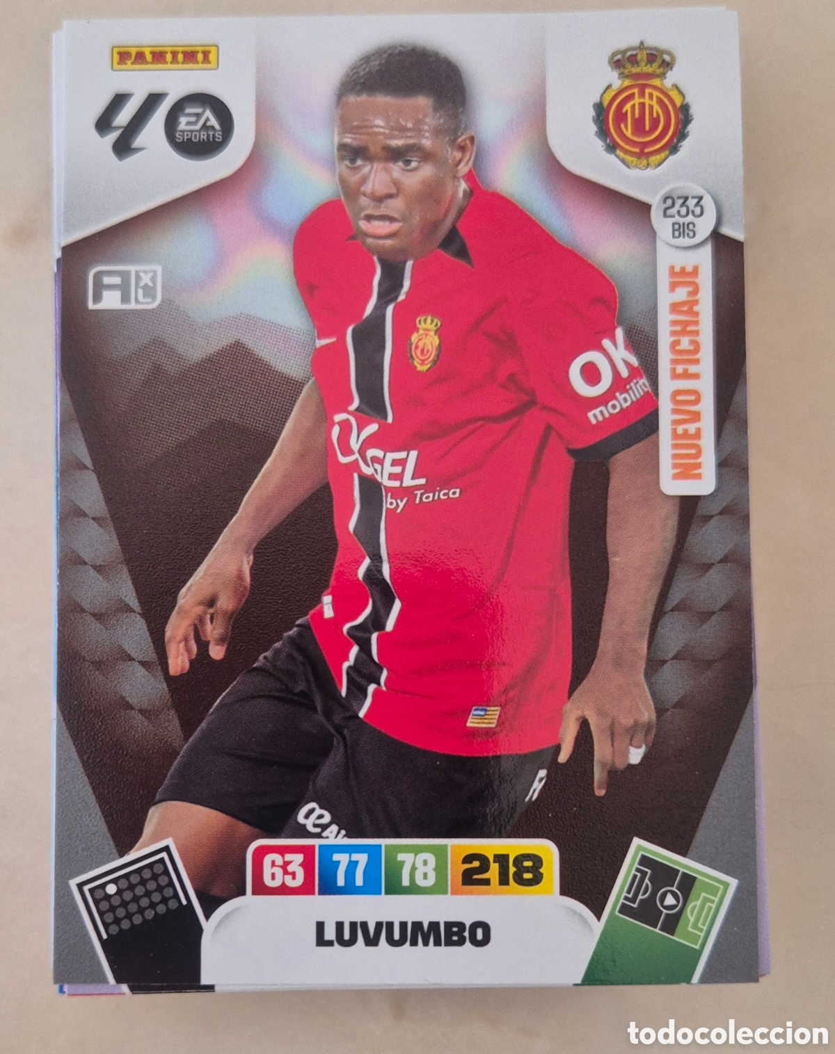 Cromos de F&uacute;tbol: 233 luvumbo mallorca adrenalyn 2026