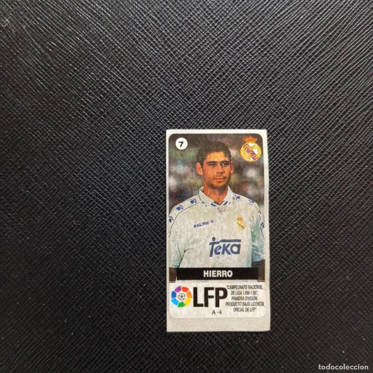 Fu&szlig;ball-Sticker: 7 HIERRO REAL MADRID CHICLE VIDAL LA LIGA DE ESTRELLAS 1996 1997 96 97 SIN PEGAR - A83 PG53