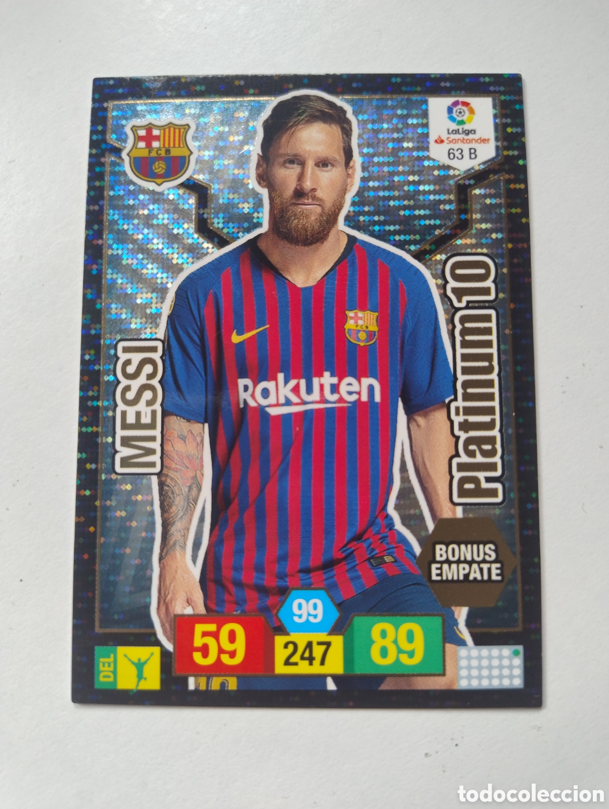 Fu&szlig;ball-Sticker: 63 b - Messi - Barcelona - Adrenalyn XL Liga 2018 - 2019 Platinum 10