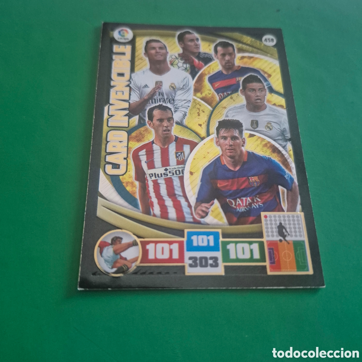 Fu&szlig;ball-Sticker: 458 CARD INVENCIBLE RONALDO MESSI JAMES KEYOR GODIN BUSQUET CROMO ADRENALYN XL LIGA 2015 2016 15 16