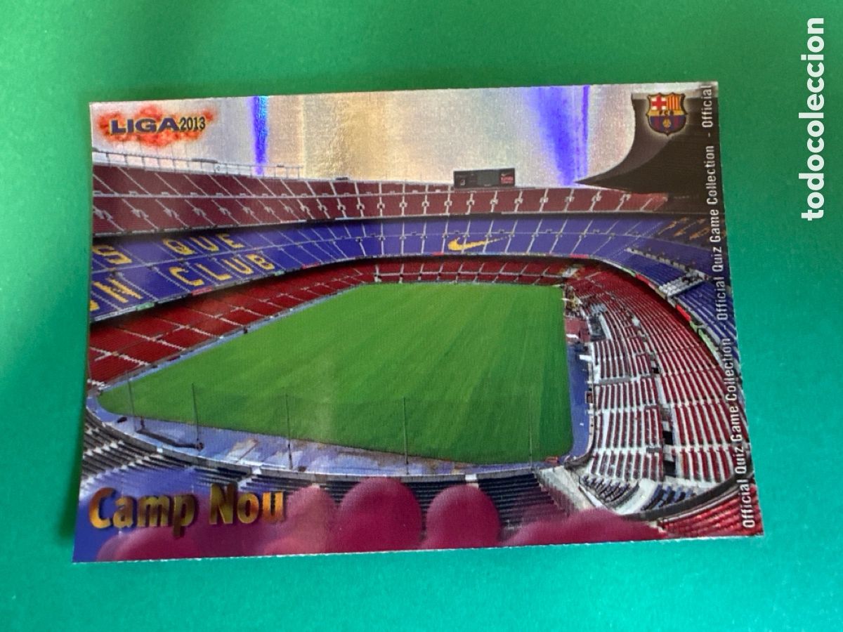 Football Stickers: 29 ESTADIO CAMP NOU (F.C.BARCELONA) VERSI&Oacute;N RAYAS MUNDICROMO 2013 12 13