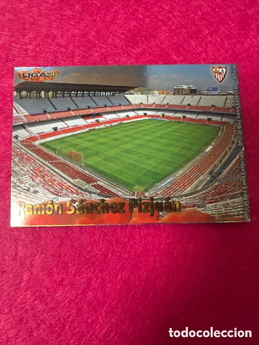 Football Stickers: 218 ESTADIO RAM&Oacute;N S&Aacute;NCHEZ PIZJU&Aacute;N(SEVILLA) VERSI&Oacute;N BRILLO LISO MUNDICROMO 2013 12 13