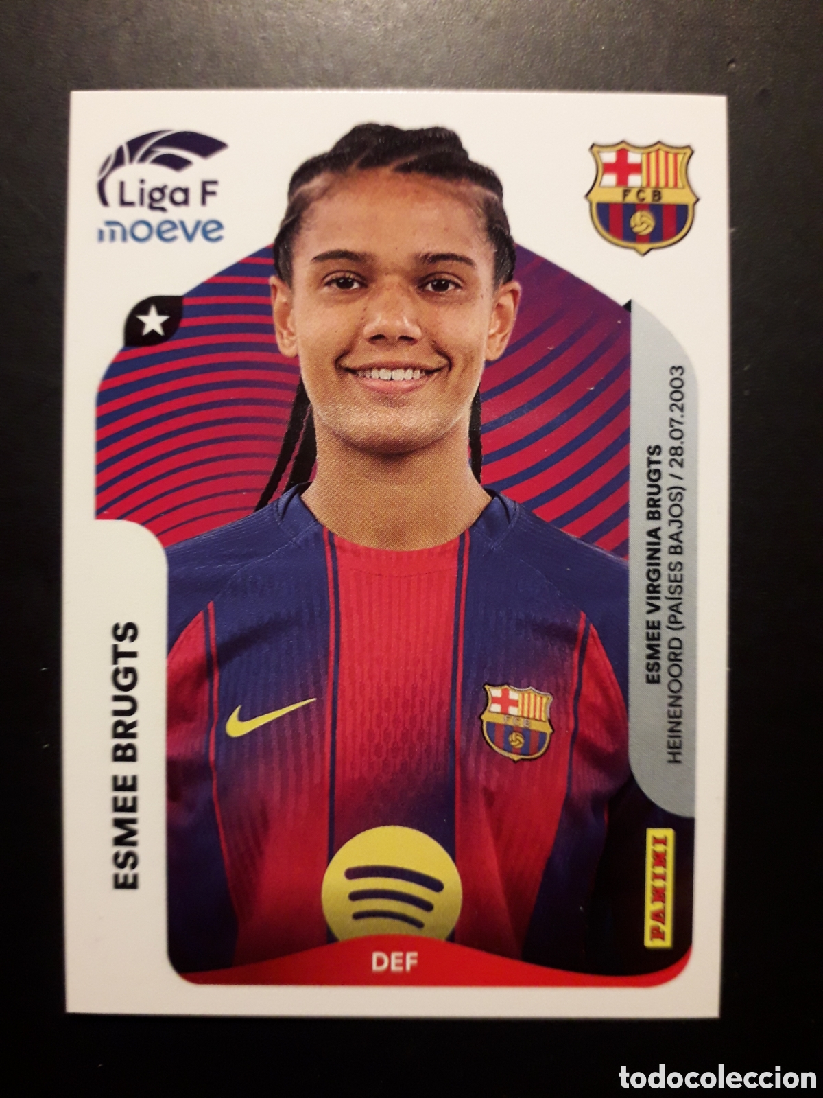 Cromos de F&uacute;tbol: ESMEE BRUGTS FC BARCELONA N&deg; 91 LIGA F FEMENINA 2025 2026 25 26 PANINI SIN PEGAR PEDIDO M&Iacute;NIMO 3&euro;