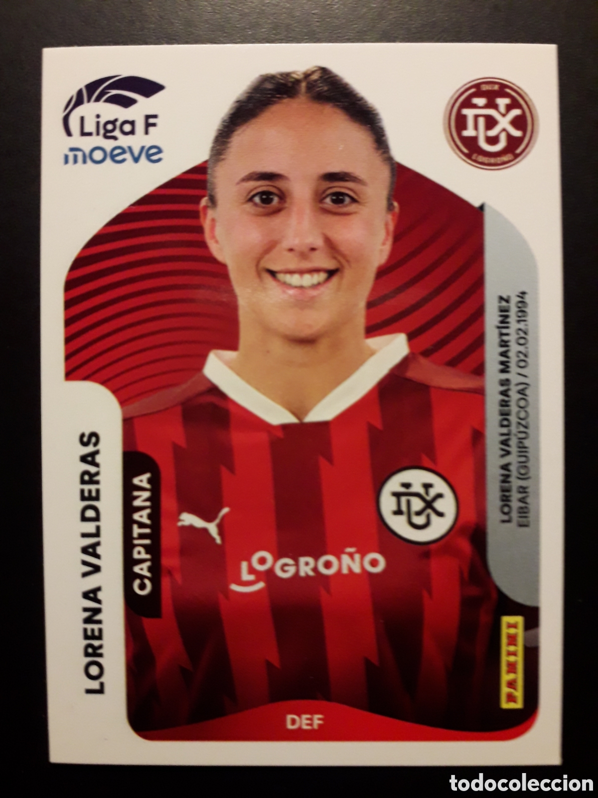 Cromos de F&uacute;tbol: LORENA VALDERAS DUX LOGRO&Ntilde;O N&deg; 151 LIGA F FEMENINA 2025 2026 25 26 PANINI SIN PEGAR PEDIDO M&Iacute;NIMO 3&euro;