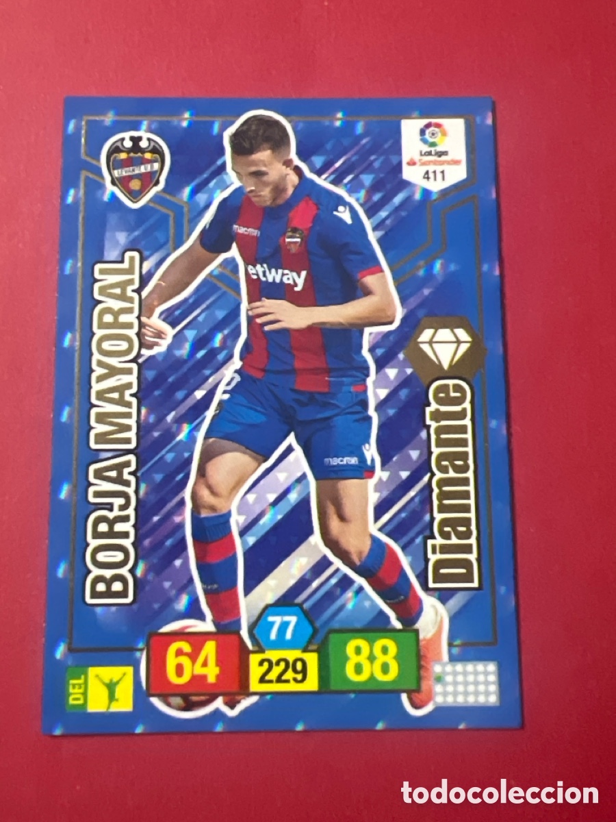 Cromos de F&uacute;tbol: E1311. 411 Borja Mayoral, Levante UD, Diamante, Panini Adrenalyn XL 2018 2019 18 19