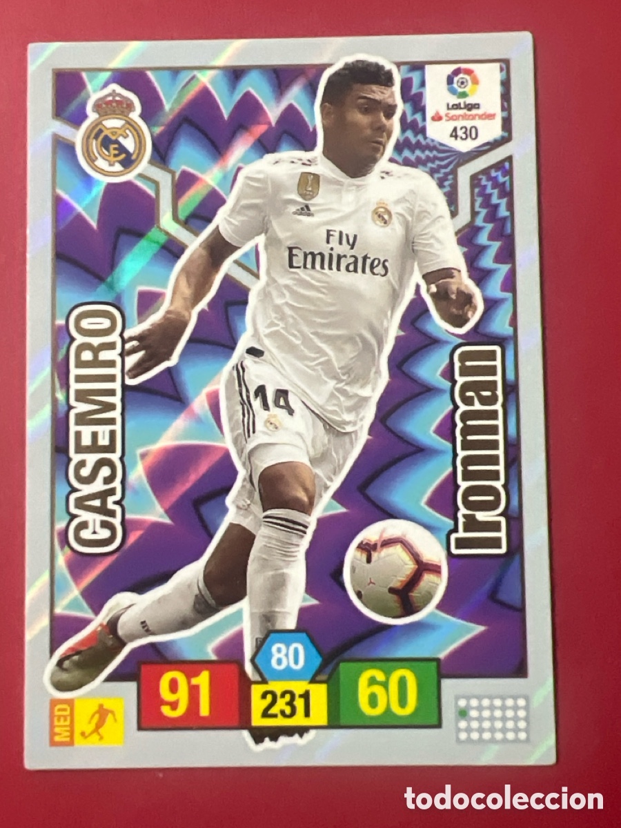 Cromos de F&uacute;tbol: E1327. FICHA N&ordm; 430 CASEMIRO - ADRENALYN 18 19 - PANINI 2018 - 19 - CROMO - IRONMAN