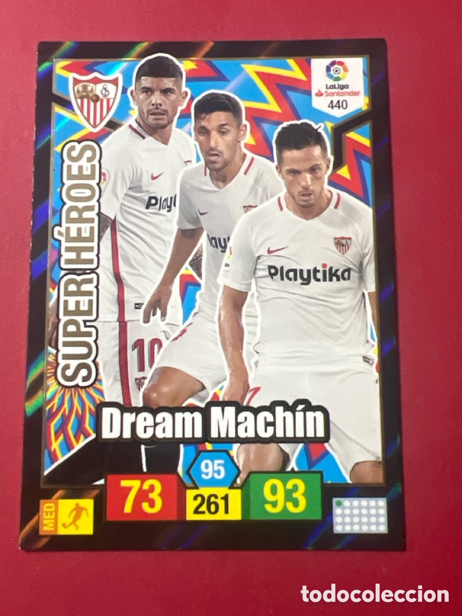 Cromos de F&uacute;tbol: E1332. 440 SUPER HEROES SEVILLA FC DREAM MACHIN FICHAS ADRENALYN 2018 2019 18 19
