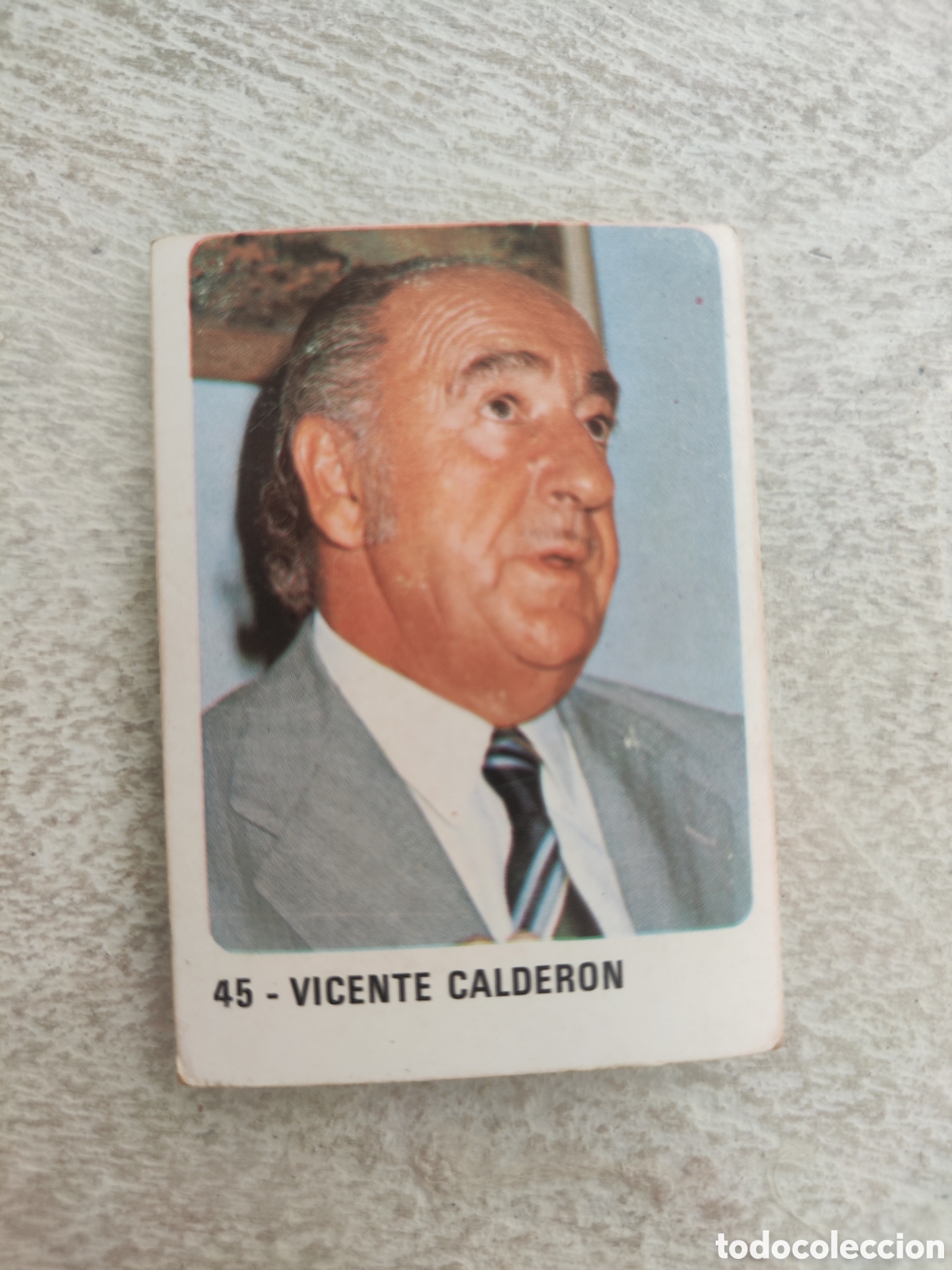 Cromos de F&uacute;tbol: Cromo Crom 80 81 sin pegar 45 Atl&eacute;tico Madrid Presidente Vicente Calder&oacute;n