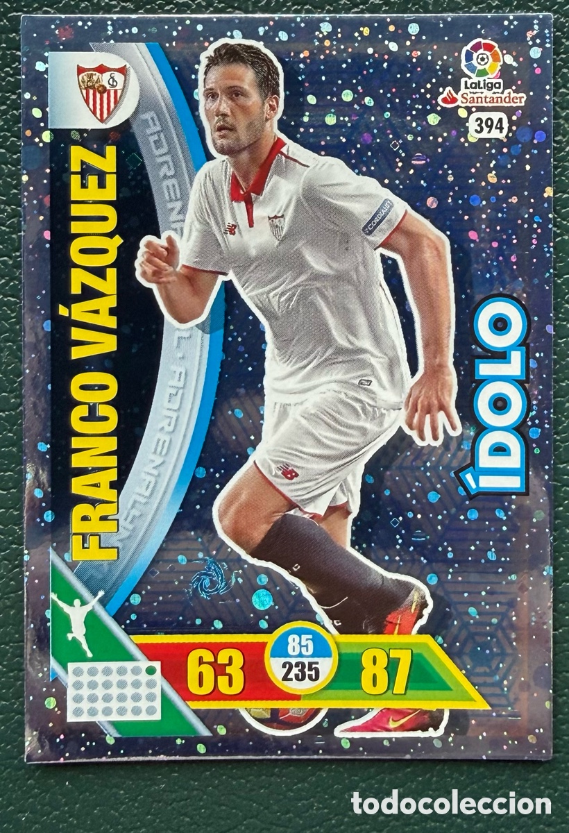 Cromos de Futebol: 394 FRANCO VAZQUEZ SEVILLA FC IDOLO FICHAS ALBUM ADRENALYN XL 2016 2017 16 17